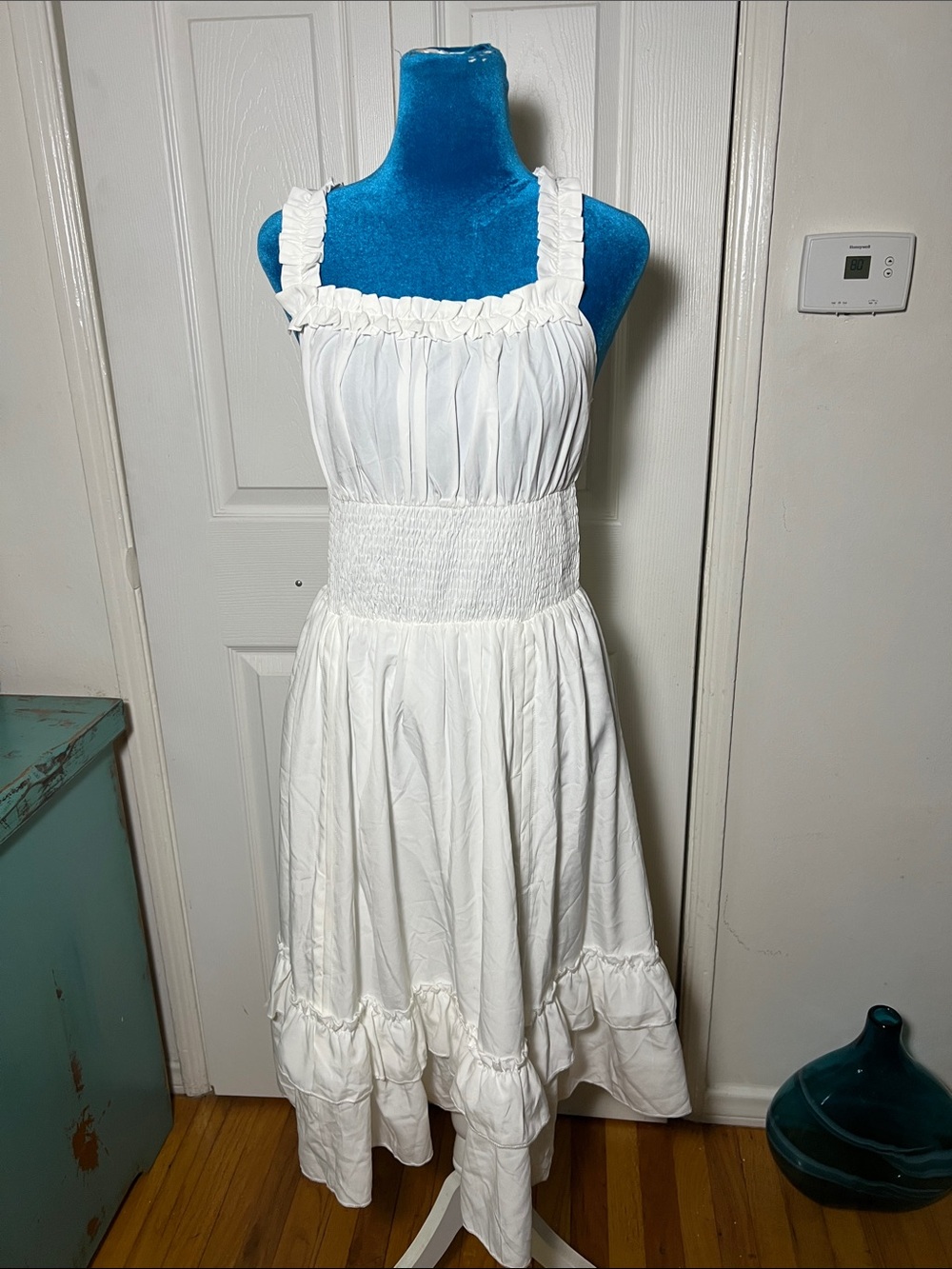 Scarlet Darkness Goth Renaissance White Midi Dress Women’s Small - Picture 2 of 8